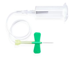 Innovative Med Tech UltraFlo-S Slide Safety Blood Collection/Infusion Set, with Holder attached